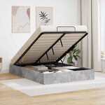 vidaXL Cadre de lit ottoman Gris béton 140 x 200 cm Bois d'ingénierie