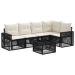 vidaXL Ensemble de canapé de jardin 6 Pièces Noir et blanc crème