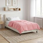 vidaXL Duvet complet toute l'année Rose 140 x 200 cm Microfibre