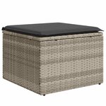 vidaXL Salon de jardin 8 Pièces avec coussins gris clair résine tressée