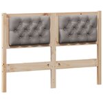 vidaXL Tête de lit Autre Marron et taupe 120 cm Bois massif en pin
