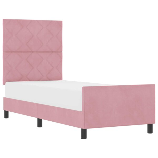 vidaXL Lit à ressorts avec tête de lit Rose 80 x 200 cm Velours