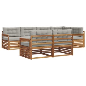 vidaXL Ensemble de canapés d'extérieur 7 pc Gris Naturel et Clair
