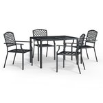 vidaXL Ensemble à manger de jardin 5 Pièces anthracite acier