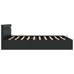 vidaXL Cadre de lit à rangement avec LED Noir Similicuir 180x200 cm