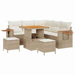 vidaXL Ensemble de canapé de jardin avec coussin 8 Pièces beige et crème