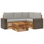 vidaXL Ensemble de canapés d'extérieur 5 pc Naturel et gris clair