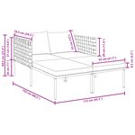Transat vidaXL avec coussins pour 2 personnes Anthracite 115x153x69 5 cm Acier