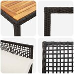 vidaXL Ensemble de salle à manger de jardin de 9 pièces avec des coussins en poly rattan noir.