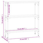 vidaXL Table console chêne fumé 75x22 5x75 cm bois d'ingénierie