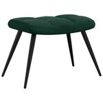 vidaXL Chaise de relaxation avec tabouret Vert foncé Velours