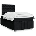 vidaXL Sommier à lattes de lit avec matelas Noir 120x200 cm Tissu