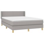 vidaXL Sommier à lattes de lit avec matelas Gris clair 140x190cm Tissu