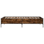 vidaXL Cadre de lit chêne fumé 90x200 cm bois d'ingénierie et métal