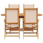 vidaXL Ensemble de salle à manger de jardin 5 pièces en bois d'acacia beige