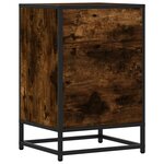 vidaXL Table de chevet chêne fumé 40x34 5x60cm bois d'ingénierie métal