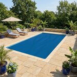 vidaXL Couverture de piscine solaire de haute qualité Carré PE Bleu