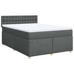 vidaXL Sommier à lattes de lit avec matelas Gris foncé 160x200cm Tissu