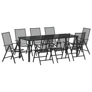 vidaXL Ensemble de salle à manger pour jardin 9 Pièces Anthracite