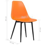vidaXL Chaises à manger lot de 4 orange PP