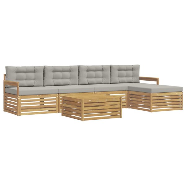 vidaXL Ensemble de canapés d'extérieur 7 pc Blanc et gris clair