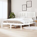 vidaXL Cadre de lit Blanc Bois de pin massif 140x200 cm