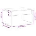 vidaXL Table basse Chêne noir 68 x 38 x 50 cm Bois d'ingénierie