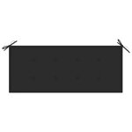 vidaXL Banc Batavia avec coussin noir 120 cm Bois de teck massif