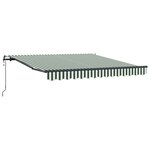 Store Rétractable Automatique vidaXL Vert et Blanc 350x250 cm