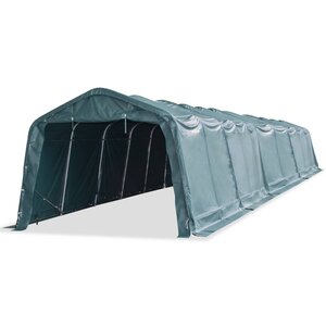 Vidaxl tente amovible pour bétail pvc 550 g/m² 3 3 x 16 m vert foncé