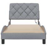 vidaXL Cadre de lit avec LED sans matelas gris clair 80x200 cm tissu