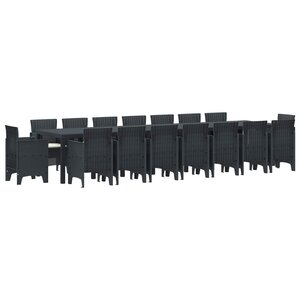 vidaXL Ensemble de salle à manger de jardin avec coussins 17 Pièces