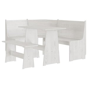 vidaXL Ensemble à manger REINE 3 Pièces blanc bois de pin massif