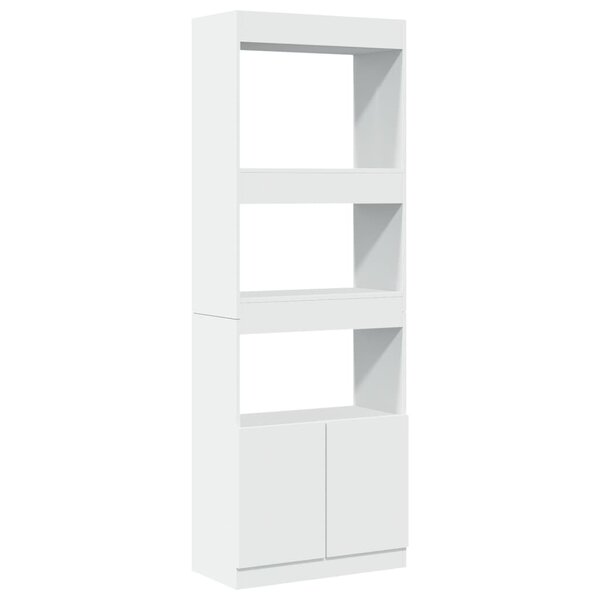 vidaXL Buffet haut 63x33x180 cm blanc bois d'ingénierie