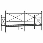 vidaXL Lit de repos sans matelas noir 80x200 cm acier