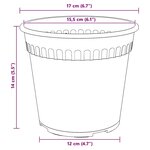vidaXL Pot à fleurs rond 6 Pièces Rouge brique Ø 17 x 14 cm Plastique