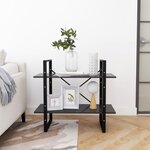 vidaXL Bibliothèque à 2 niveaux Gris 80x30x70 cm bois d'ingénierie