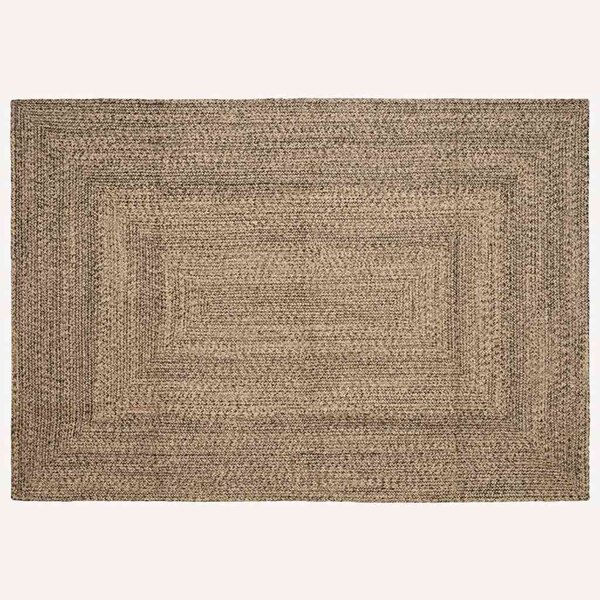 vidaXL Tapis de surface Rectangulaire Naturel et Noir 200 x 290 cm