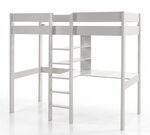 PINO Lit combiné 90x200cm pin massif laqué Blanc