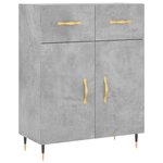 vidaXL Buffet gris béton 69 5x34x90 cm bois d'ingénierie