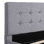 vidaXL Cadre de lit à stockage hydraulique Gris clair Tissu 160x200 cm