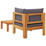 vidaXL Salon de jardin avec coussins 2 Pièces bois massif acacia