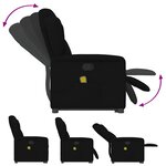 vidaXL Fauteuil de massage inclinable Noir Tissu