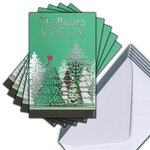 LOT 5 Cartes Meilleurs Vœux + 5 Enveloppes 14x9cm