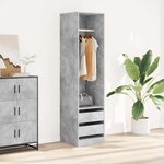 vidaXL Garde-robe avec tiroirs Gris béton 50x50x200 cm Bois ingénierie