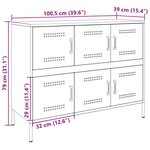 vidaXL Buffet blanc 100 5x39x79 cm acier