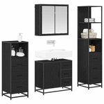 vidaXL Ensemble de mobilier de salle de bain 4 Pièces Chêne noir