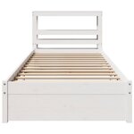 vidaXL Cadre de lit avec tête de lit sans matelas blanc 90x190 cm