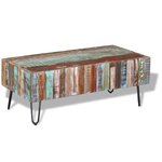 vidaXL Table basse Bois massif de récupération 100x50x38 cm
