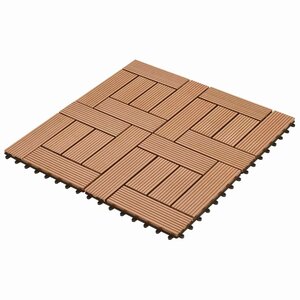 vidaXL Carreau de terrasse 22 Pièces Marron 30 x 30 cm WPC